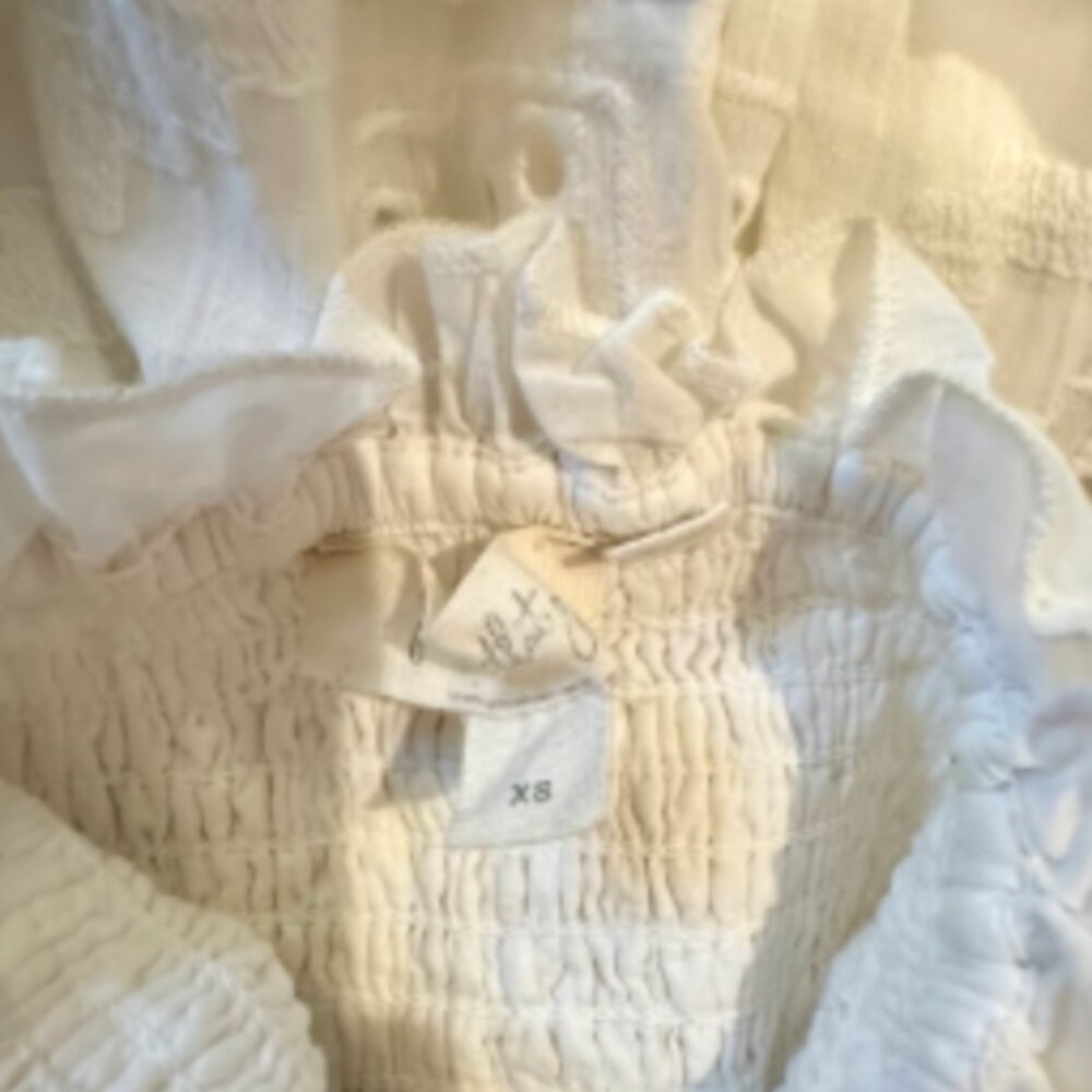 Anthropologie Forever That Girl Ruffle Tube Mini Dress White XS Strapless - Picture 4 of 5